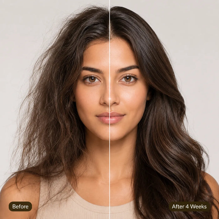 Before and after skincare result