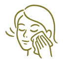 Gently wipe face and neck